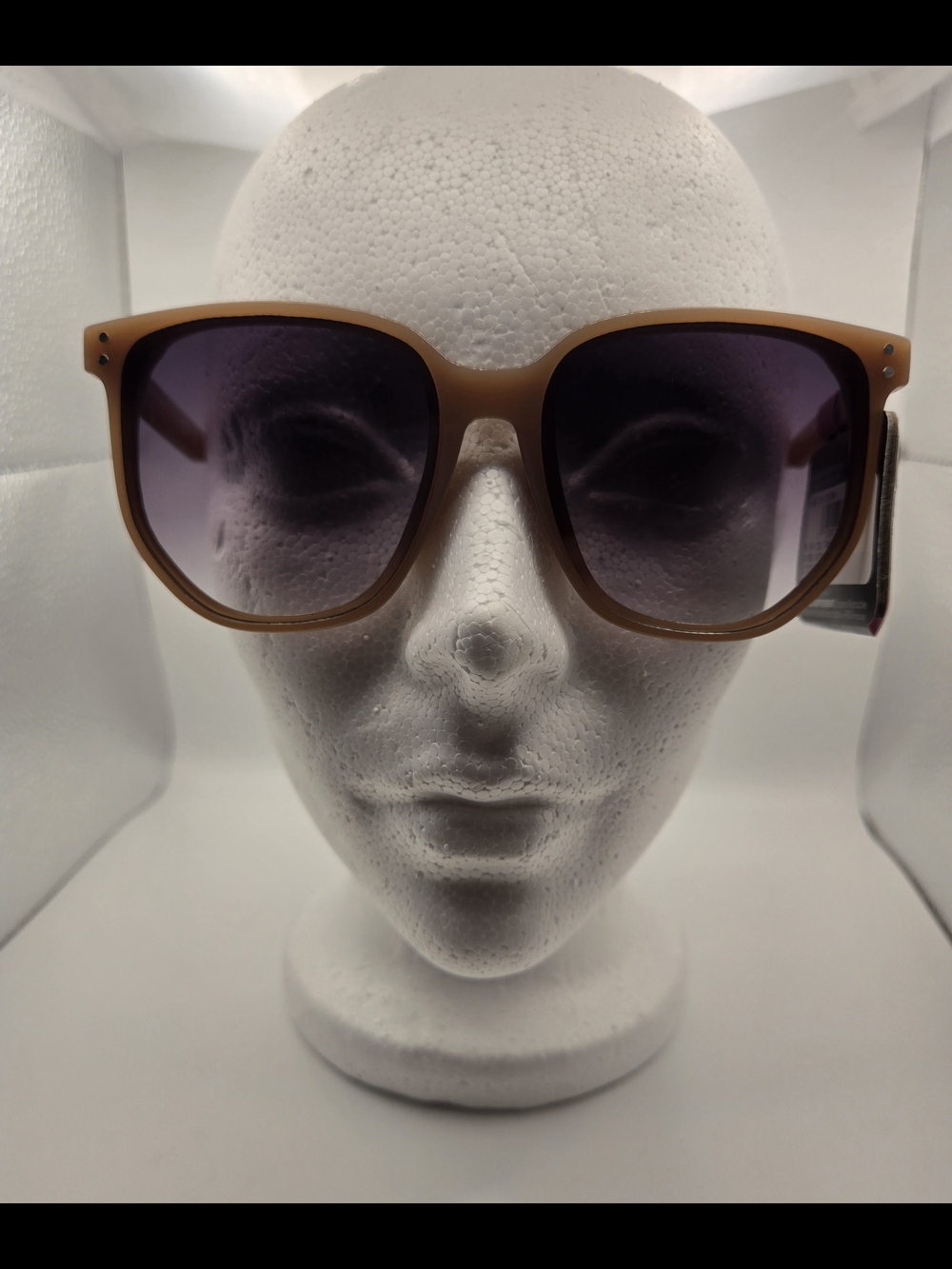 Foster Grant Matte Brown Tan Large Butterfly Sunglasses Retro Classic Fun Beach